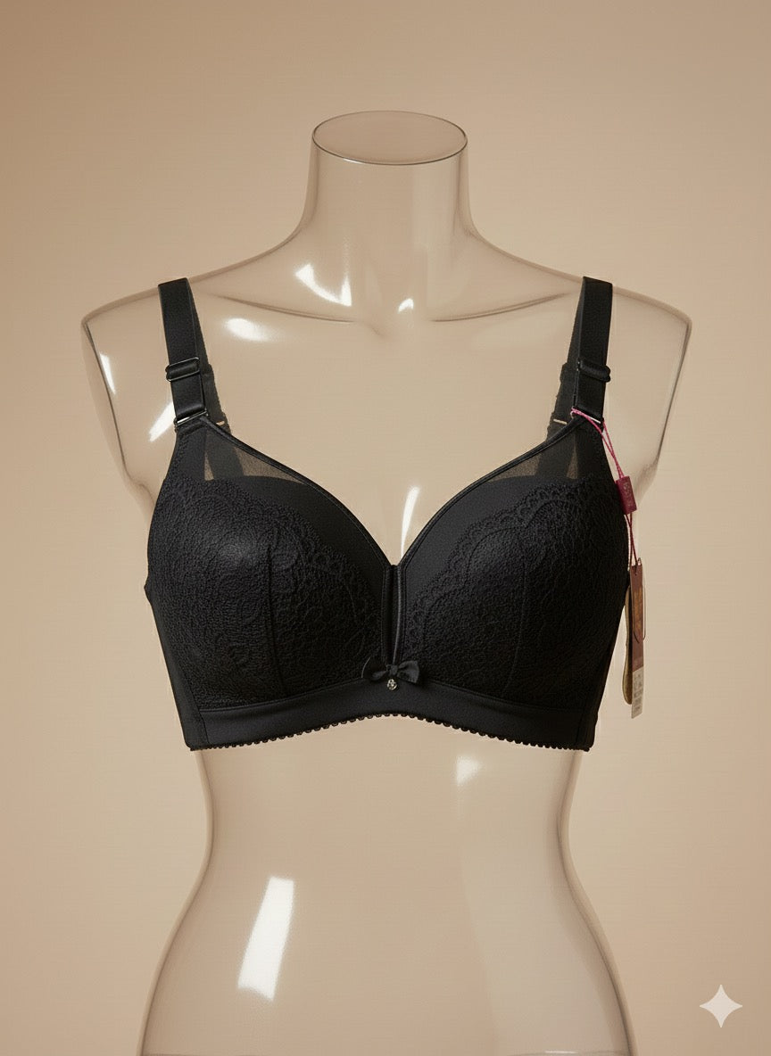 Sexy Bridal Bra – Underwired Pink Net Lace Double Padded Bra