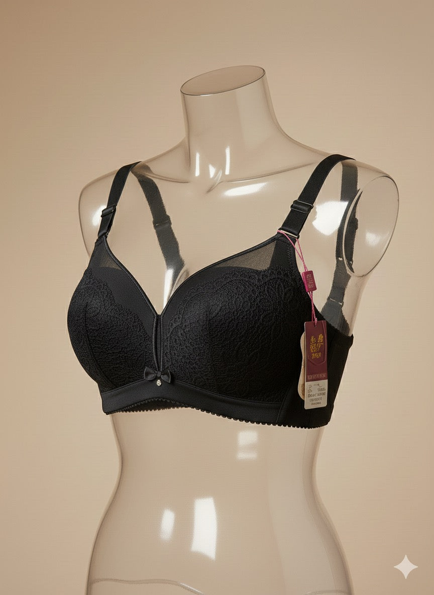 Sexy Bridal Bra – Underwired Pink Net Lace Double Padded Bra